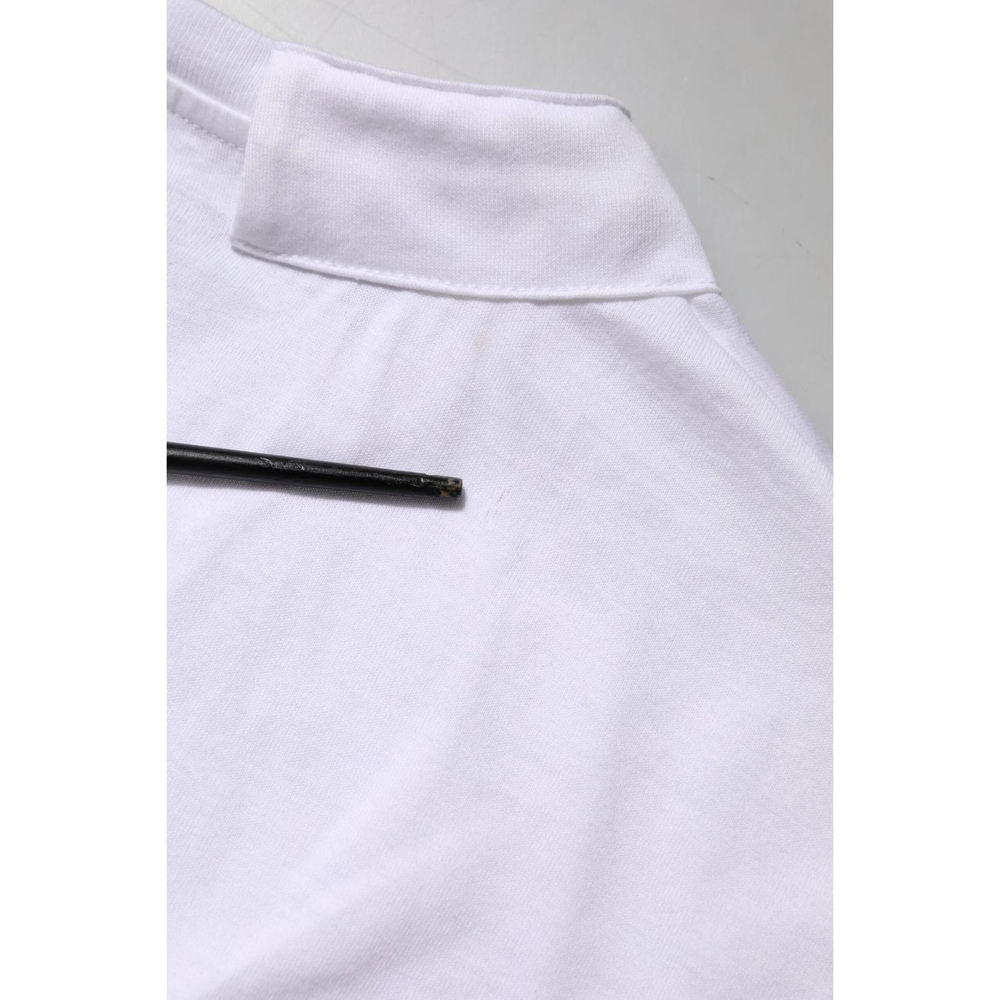Dolce & Gabbana White Cotton Short Sleeve V-Neck Top T-shirt