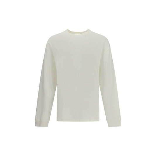 Dolce & Gabbana White Cotton Sweatshirt, long-sleeve crew neck with ribbed detailing, elegant and versatile, 100% cotton.