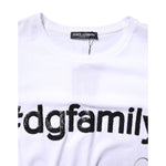 Dolce & Gabbana White #DGFamily Print Cotton Crew Neck T-shirt