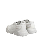 Dolce & Gabbana White Daymaster Low Top Men Sneakers Shoes with chunky rubber sole and signature branding, rear view.