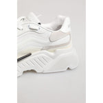 Dolce & Gabbana White Daymaster Low Top Mens Sneakers Shoes with chunky rubber sole, stylish side view.