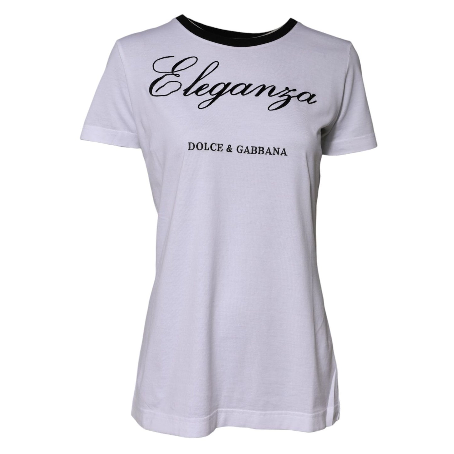 Dolce & Gabbana White Eleganza Cotton Crew Neck Tee T-shirt