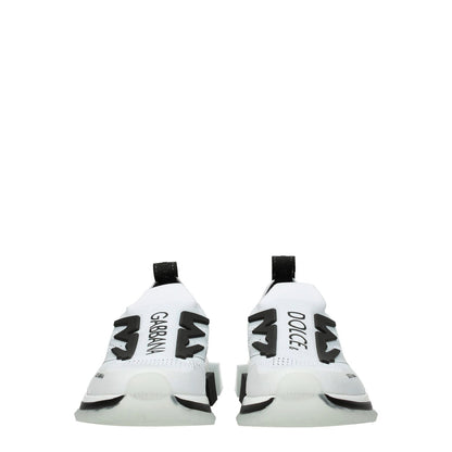Dolce & Gabbana White Fabric Athletic Sneakers