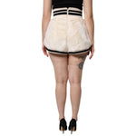 Dolce & Gabbana White Faux Fur High Waisted Hot Pants Short