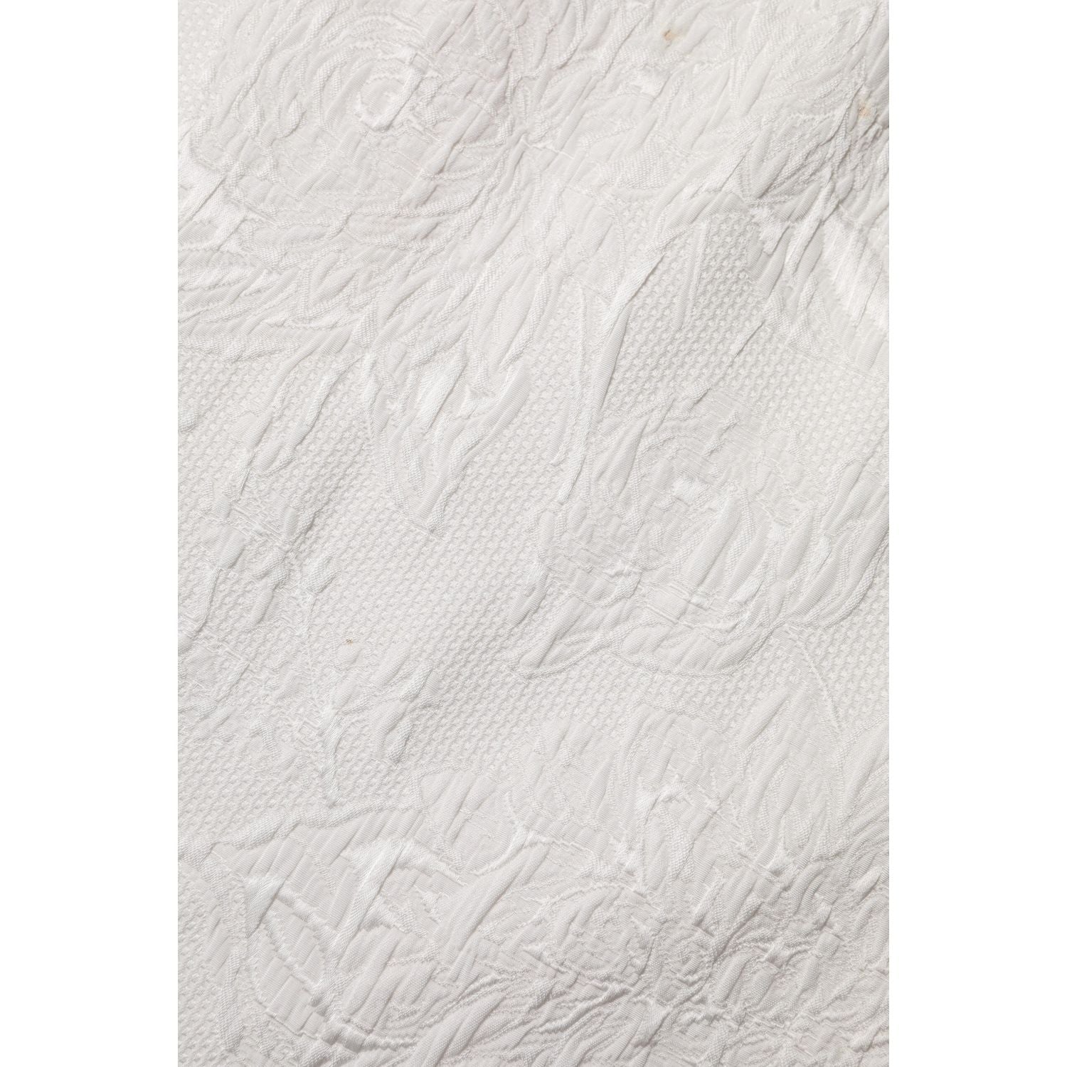 Dolce & Gabbana White Floral Brocade A-line High Waist Skirt