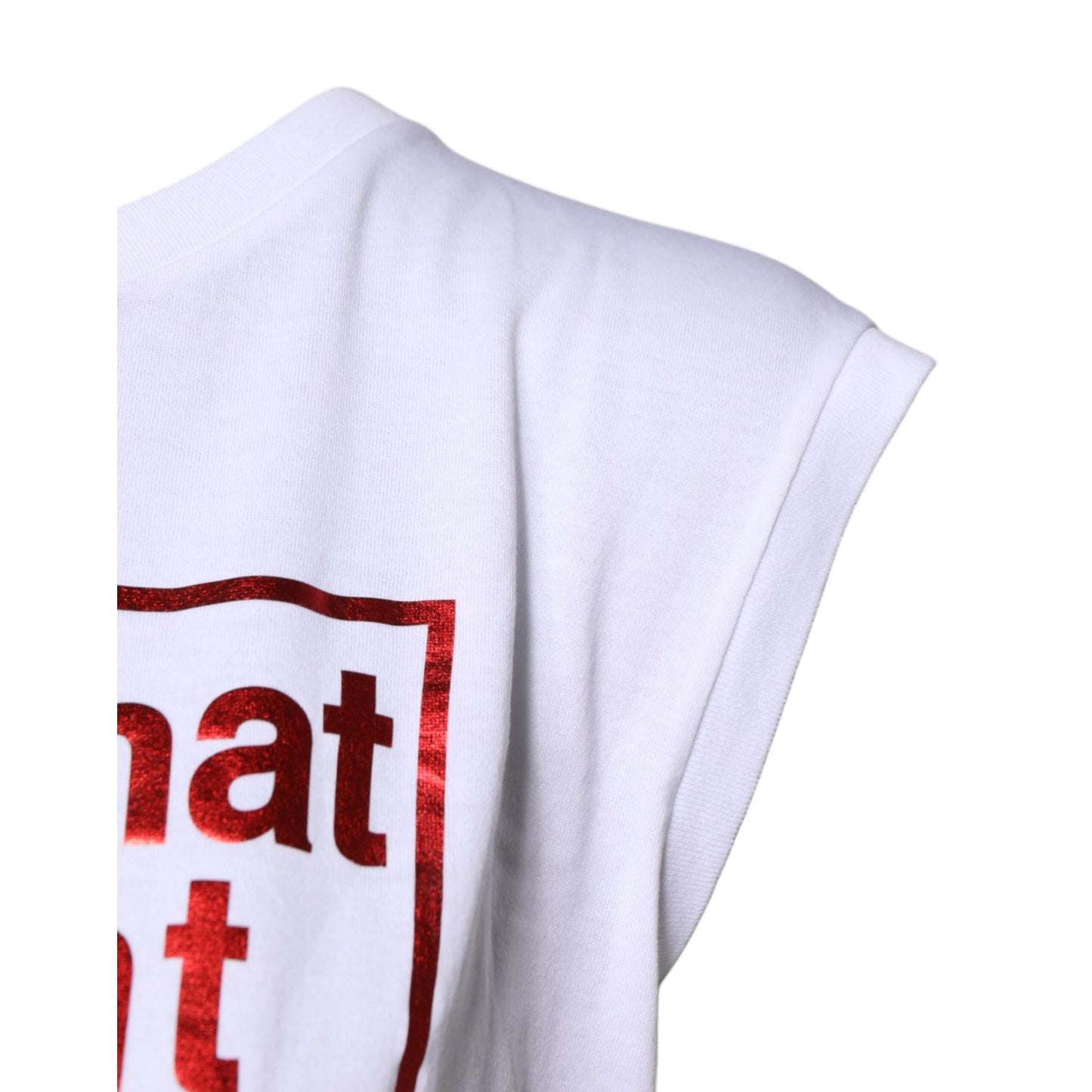 Dolce & Gabbana White Floral Graphic Print Sleeveless Tank Top