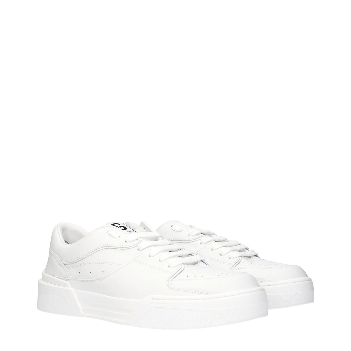 Dolce & Gabbana White Leather Low Top Sneakers with front and back logo, MPN CS2036A106580001, code F83238.