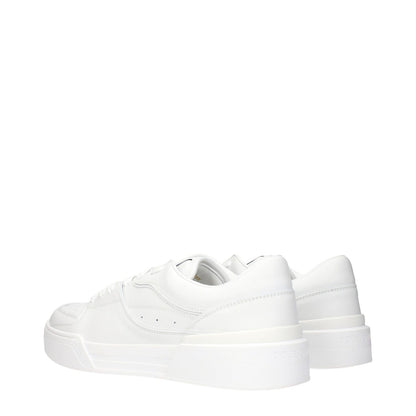 Dolce & Gabbana White Leather Low Top Sneakers with front and back logos, featuring MPN CS2036A106580001, code F83238.