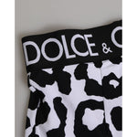 Dolce & Gabbana White Leopard Nylon High Waist Girdle Underwear