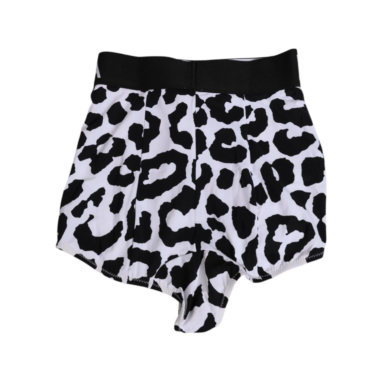 Dolce & Gabbana White Leopard Nylon High Waist Girdle Underwear