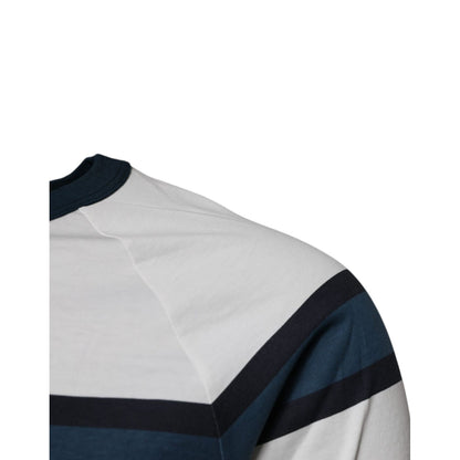 Dolce & Gabbana White Logo Print Cotton Men Crew Neck T-shirt