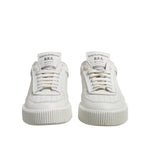 Dolce & Gabbana White Miami Leather Low Top Sneakers Men Shoes with graffiti logo detail, front view