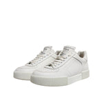 Dolce & Gabbana White Miami Leather Low Top Sneakers Men Shoes with graffiti logo, rubber sole, lace-up closure; made in Italy.