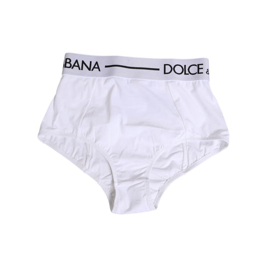 Dolce & Gabbana White Nylon Logo Waistband Panty Underwear, smooth fabric, iconic style, comfortable everyday wear.