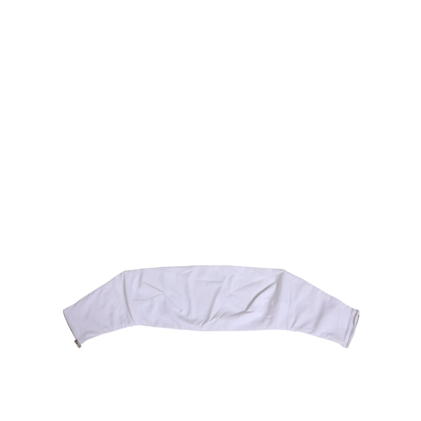 Dolce & Gabbana White Nylon Strapless Corset Top Underwear showcasing minimalist design and elegance.