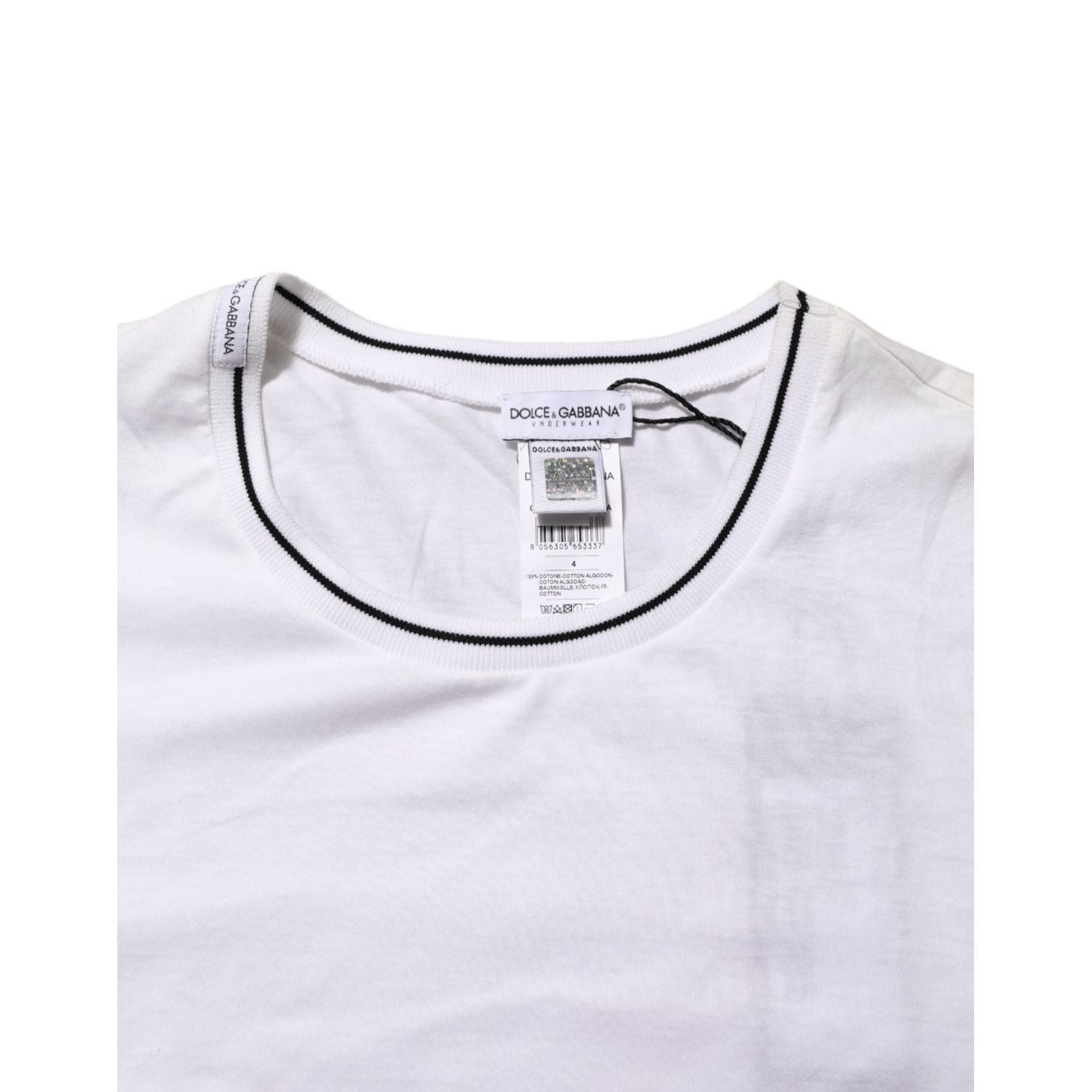 Dolce & Gabbana White Short Sleeves Round Neck Men Underwear T-shirt
