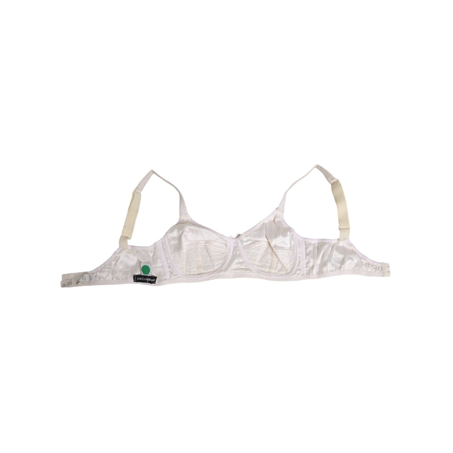 Dolce & Gabbana White Silk Satin Soft Cup Lingerie Bra Underwear