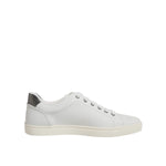 Dolce & Gabbana White Silver Sacred Heart Men Sneakers Shoes