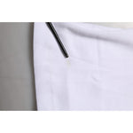 Close-up of Dolce & Gabbana White Sleeveless Round Neck Tank Top T-shirt showing minor stain detail.