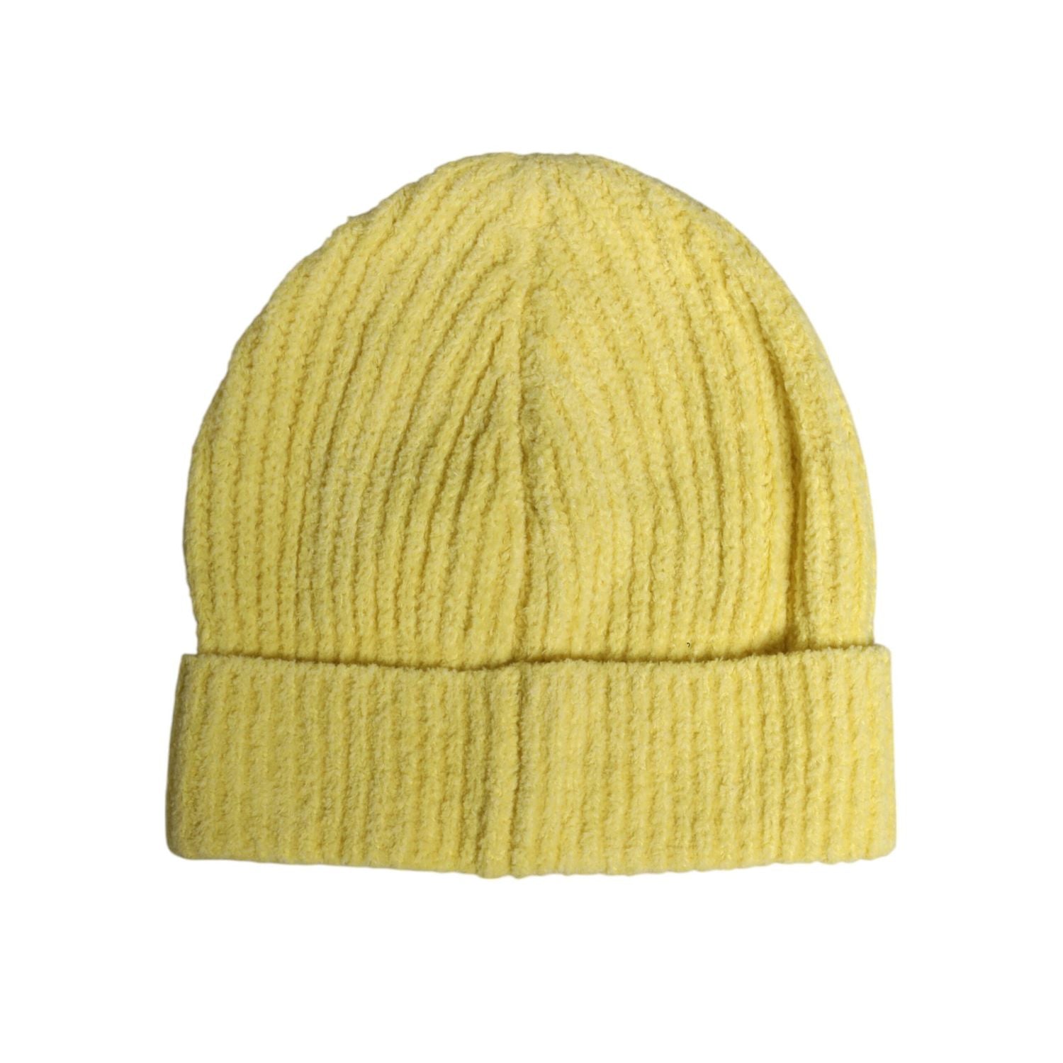 Dolce & Gabbana Yellow Cotton Knitted Winter Beanie Hat