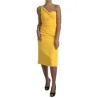 Dolce & Gabbana Yellow One Shoulder Side Slit Sheath Dress
