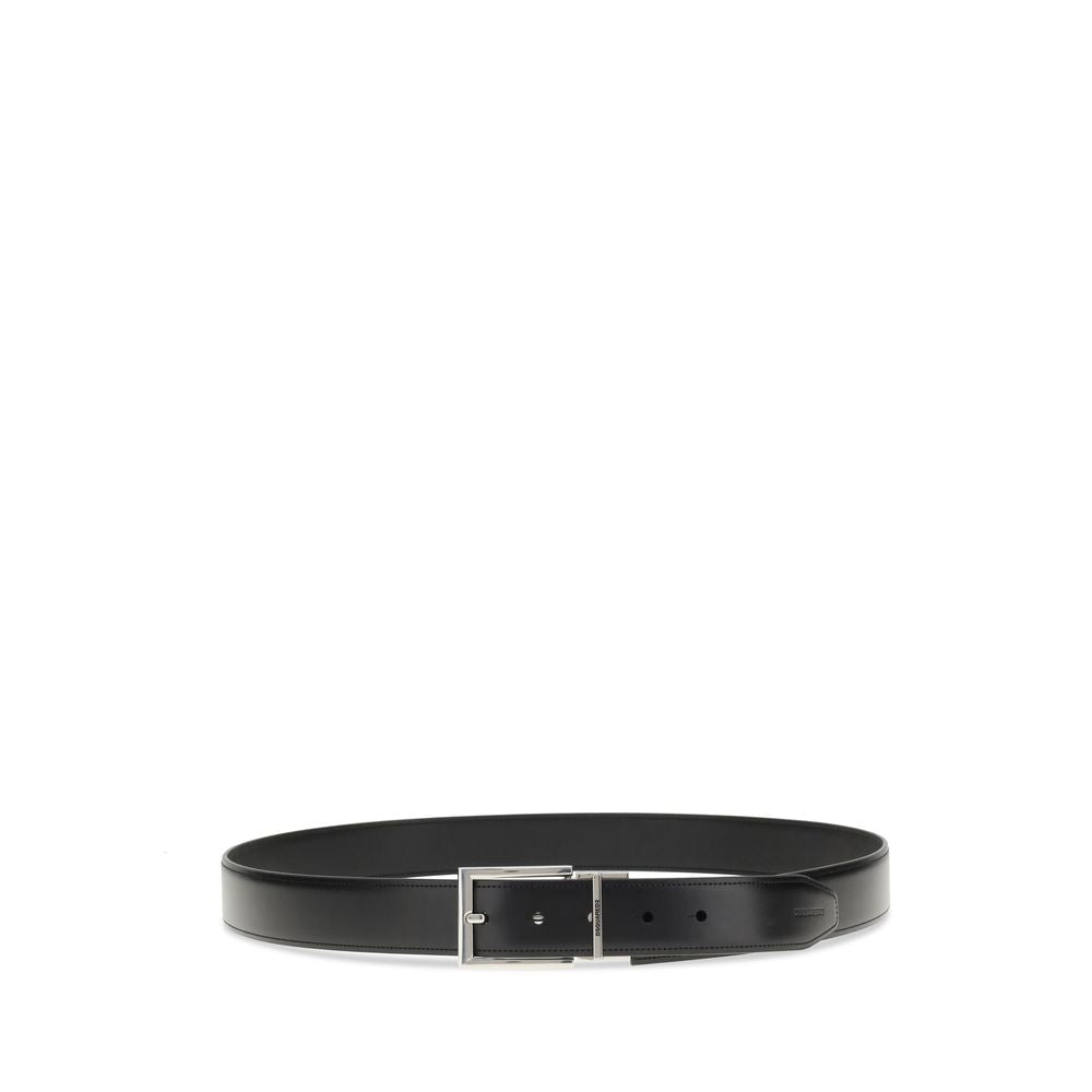 Dsquared² Black Calf Leather Bos Taurus Regular Belt