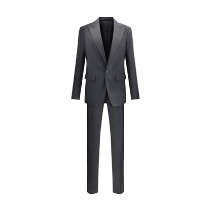Dsquared² Black Fleece Wool Two-Piece Suit with blazer and trousers
