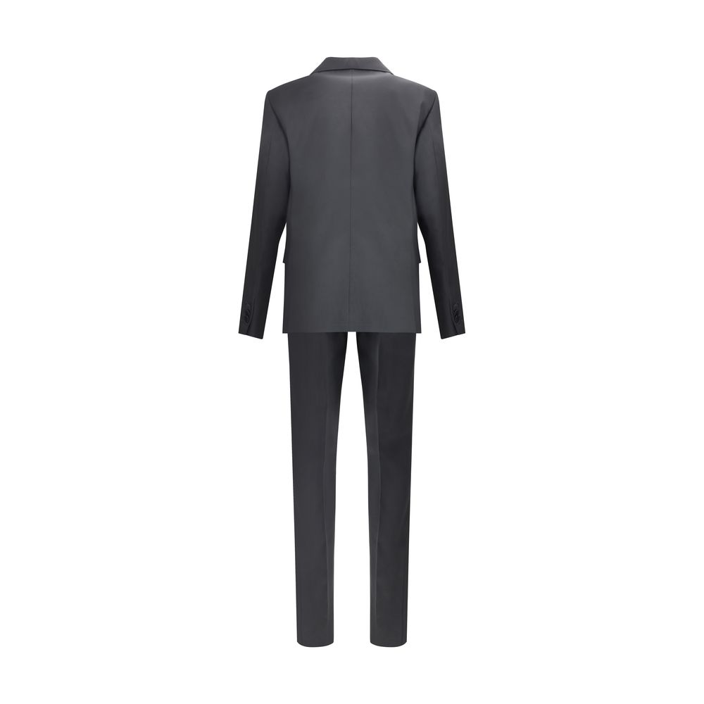 Back view of Dsquared² Black Fleece Wool Two-Piece Suit featuring tailored blazer and trousers.