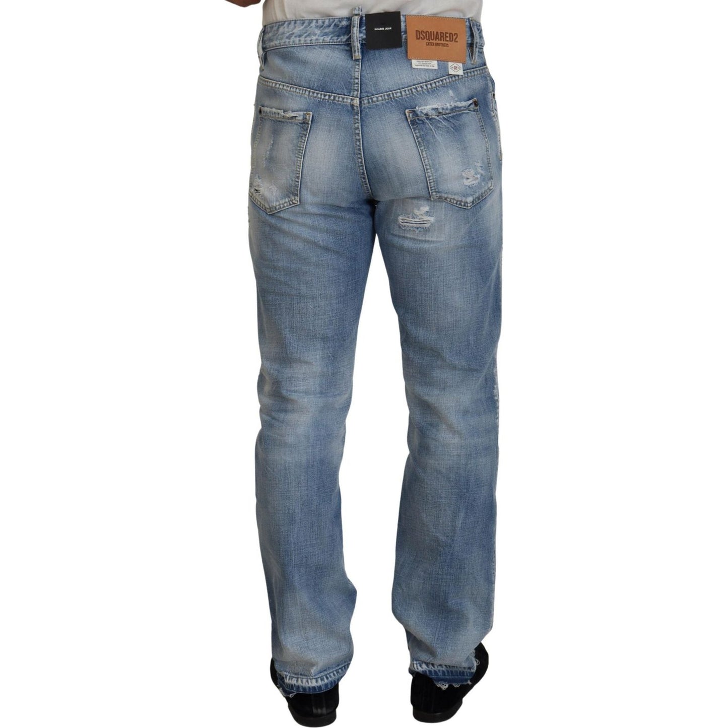 Dsquared² Blue Washed Straight Fit Men Casual Denim Jeans PAN74372-48