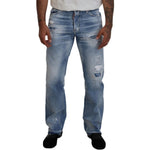 Dsquared² Blue Washed Straight Fit Men Casual Denim Jeans PAN74372-48