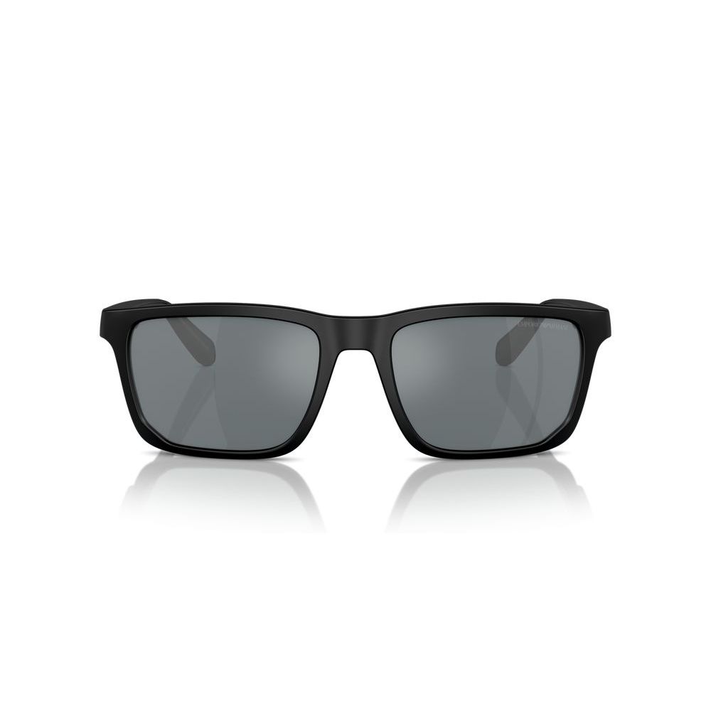 EMPORIO ARMANI MOD. EA 4219 gent's sunglasses, sleek black design with dark lenses, elegant eyewear for men, front view.