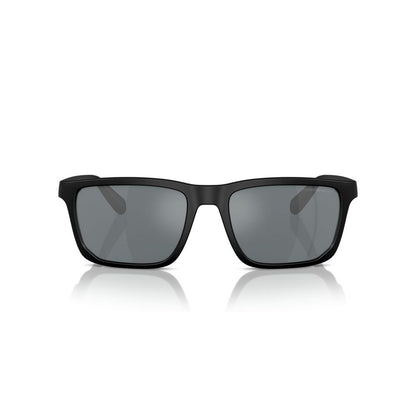 EMPORIO ARMANI MOD. EA 4219 gent's sunglasses, sleek black design with dark lenses, elegant eyewear for men, front view.