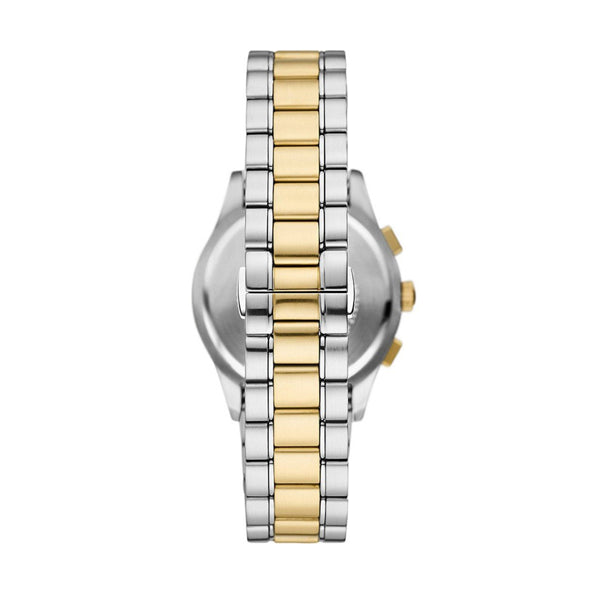 EMPORIO ARMANI Mod. AR11527 watch showing stainless steel and gold bracelet, water resistant to 5 ATM, suitable for gents.