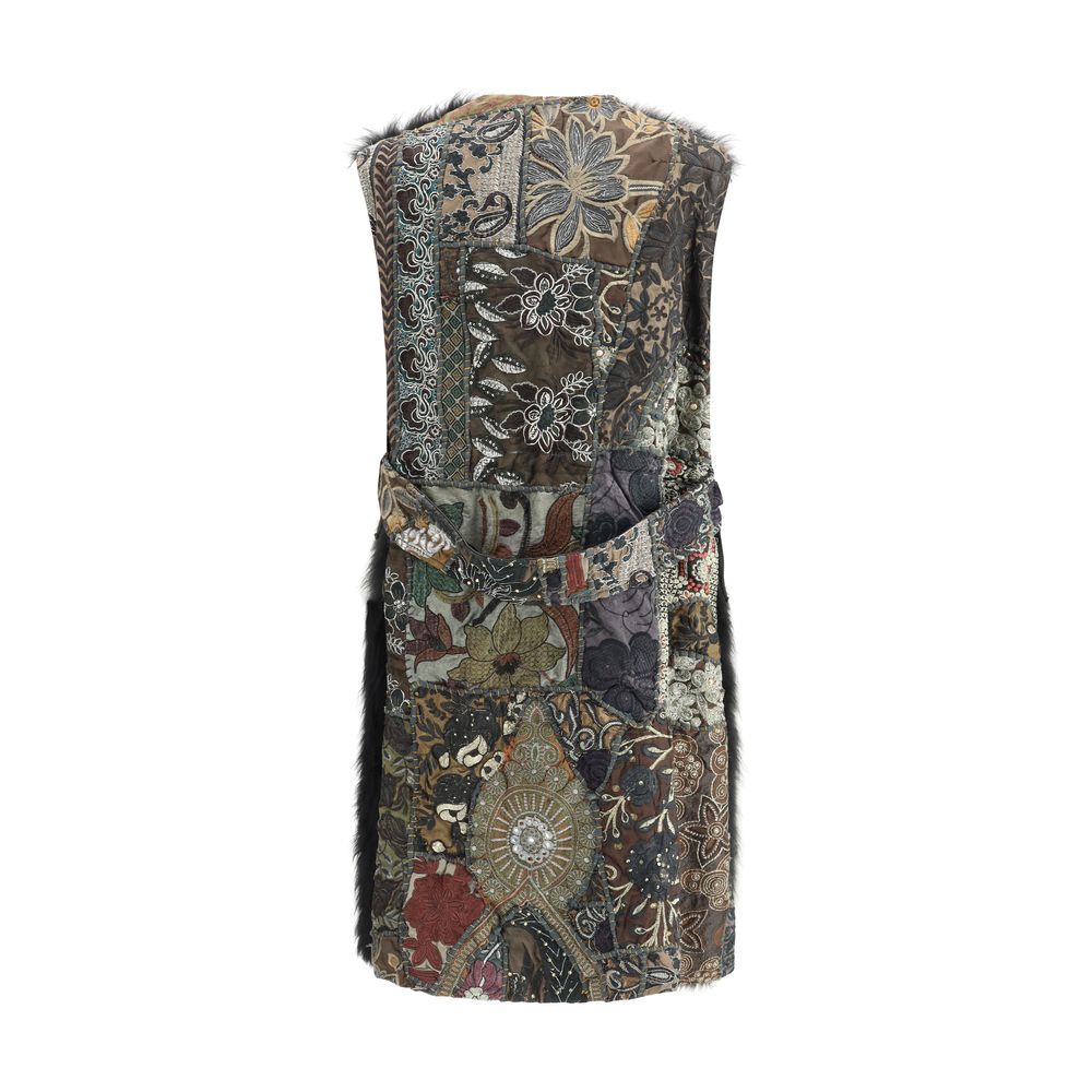 Ella Multicolor Cotton Clothing jacket with patchwork embroidered design and zip fastening, AW25 season, showcasing modern textile tradition.