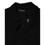 Emporio Armani Black Viscose Blend Shirt Style Belted Dress