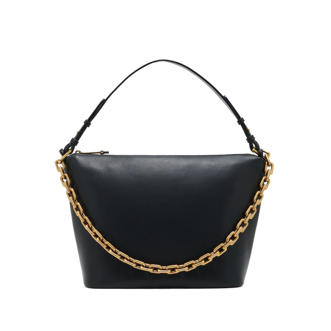 Front view with bag zipped and handles upright.
