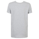 Emporio Armani T-shirts and Polos Grey with short sleeves and crew neck, featuring logo on cotton fabric, displayed on white background.