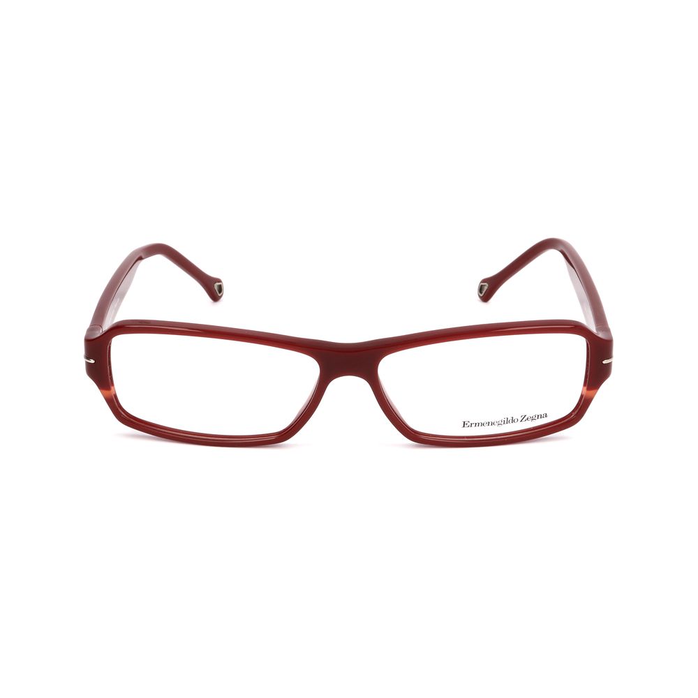 Ermenegildo Zegna Red Plastic Frames with 57/14/135 mm measurements for men, stylish eyewear in vibrant red.
