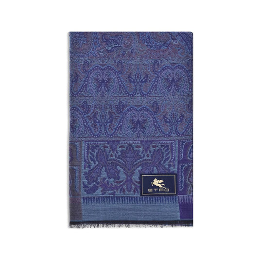 Etro Blue Wool Scarf
