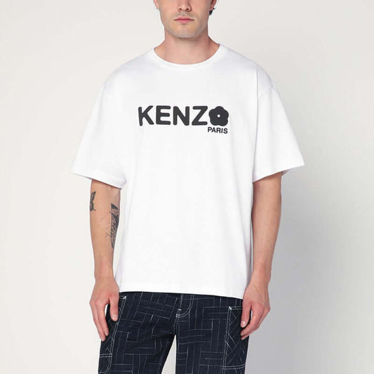 KENZO White cotton T-shirt with logo
