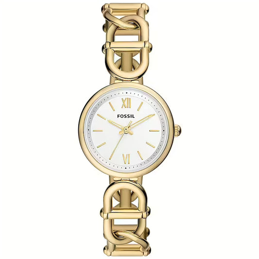 FOSSIL Mod. ES5272 ladies wristwatch with 30 mm gold stainless steel case and strap, quartz movement, mineral dial, water-resistant 5 ATM.