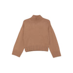 Fabiana Filippi Sweaters Camel high neck wool jumper with ribbed cuffs and hem