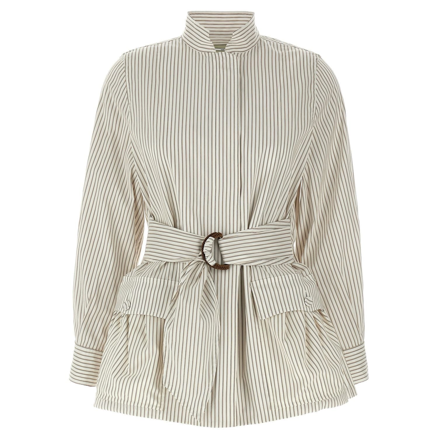 Fendi White Cotton Shell Jacket
