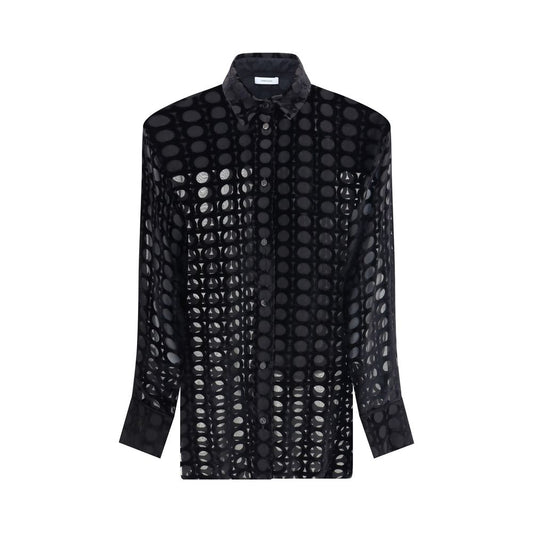 Ferragamo Black Silk Pattern Shirt
