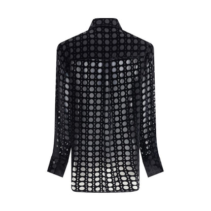 Ferragamo Black Silk Pattern Shirt