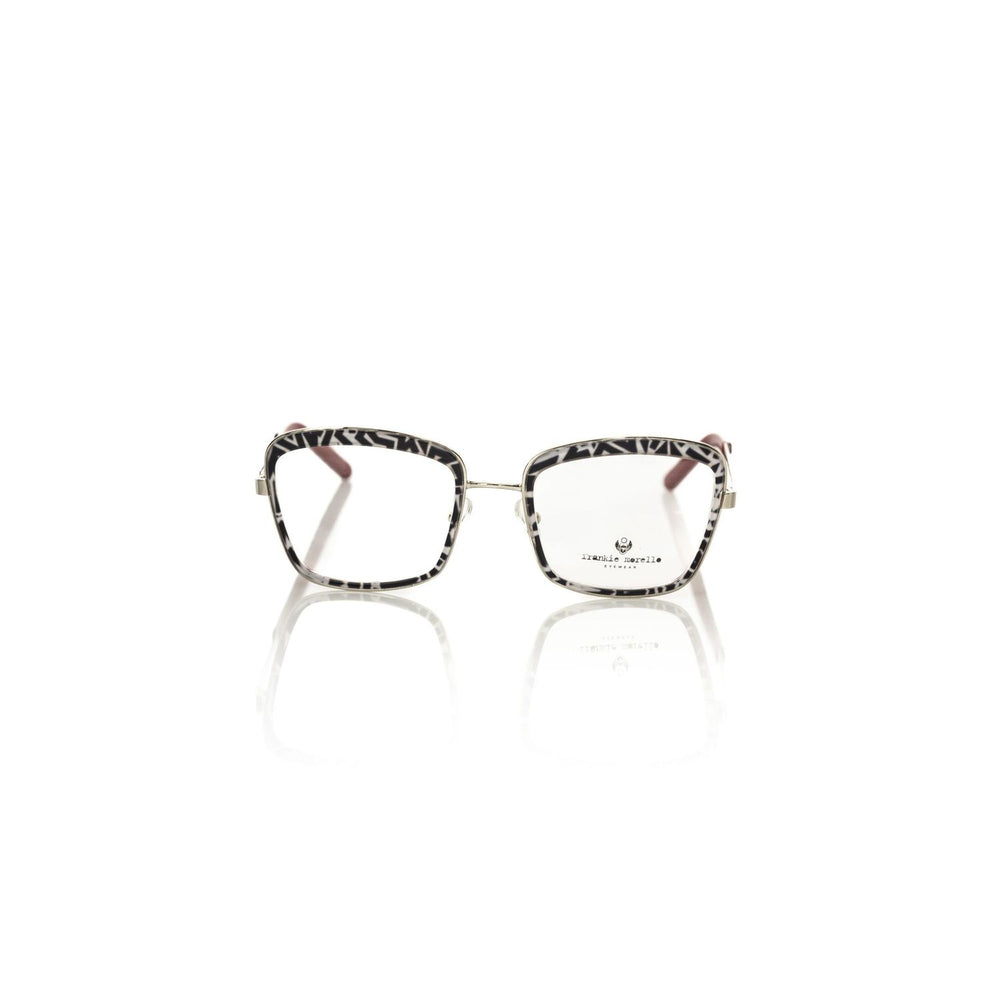 Frankie Morello Multicolor Metallic Women's Frame with bold black zebra pattern, Italian-crafted for a stylish statement.