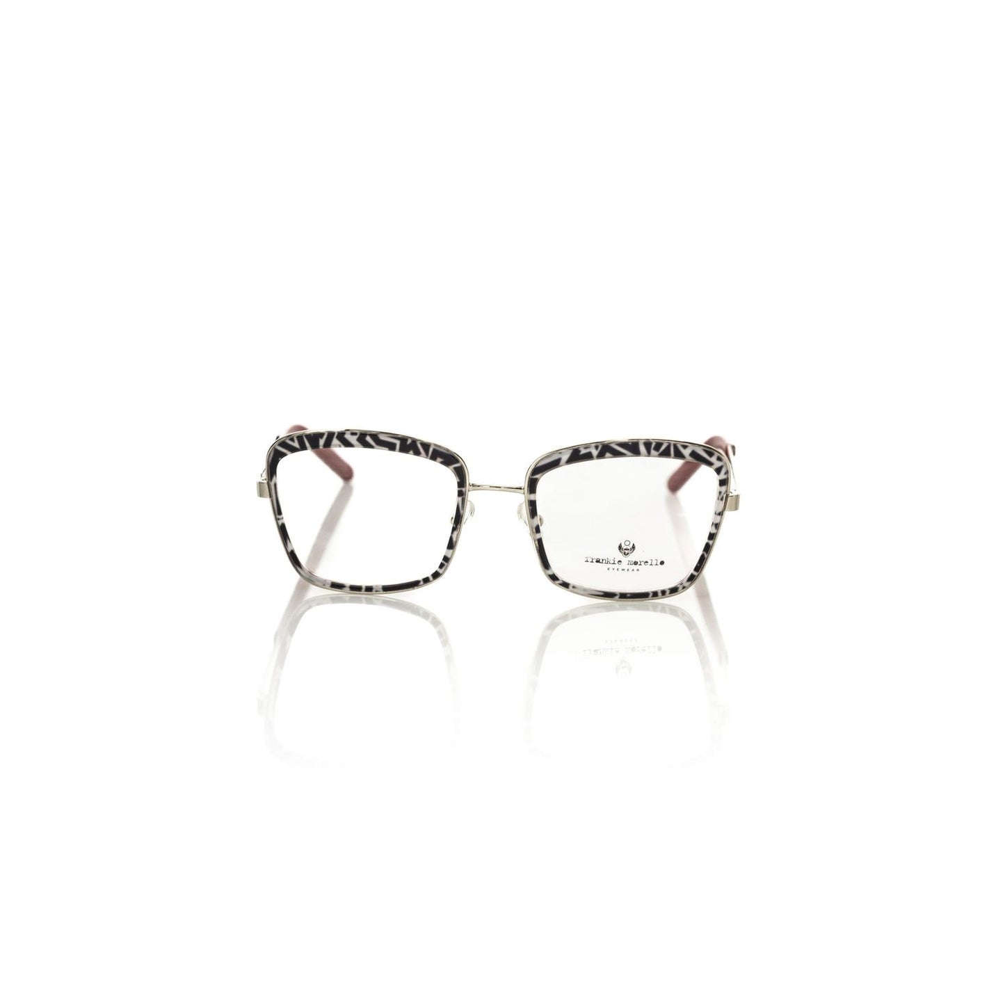 Frankie Morello Multicolor Metallic Women's Frame with bold black zebra pattern, Italian-crafted for a stylish statement.