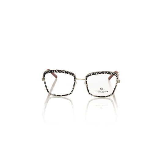Frankie Morello Multicolor Metallic Women's Frame with bold black zebra pattern, Italian-crafted for a stylish statement.