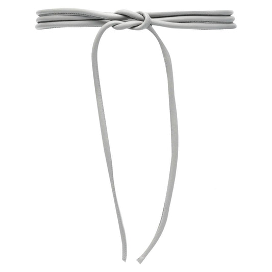 Furling By Giani Filo leather belt in light grey with padded rolled design and self-tie fastening, 226 cm long and 1 cm wide.