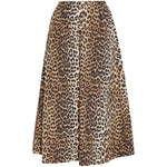 GANNI Skirts Brown leopard print high-waisted A-line mid-length organic cotton